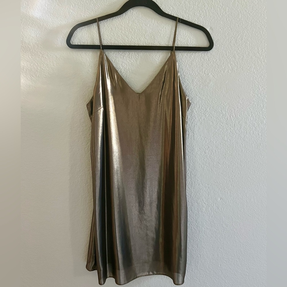 Aritzia Wilfred Broué Gold Slip Dress - Small